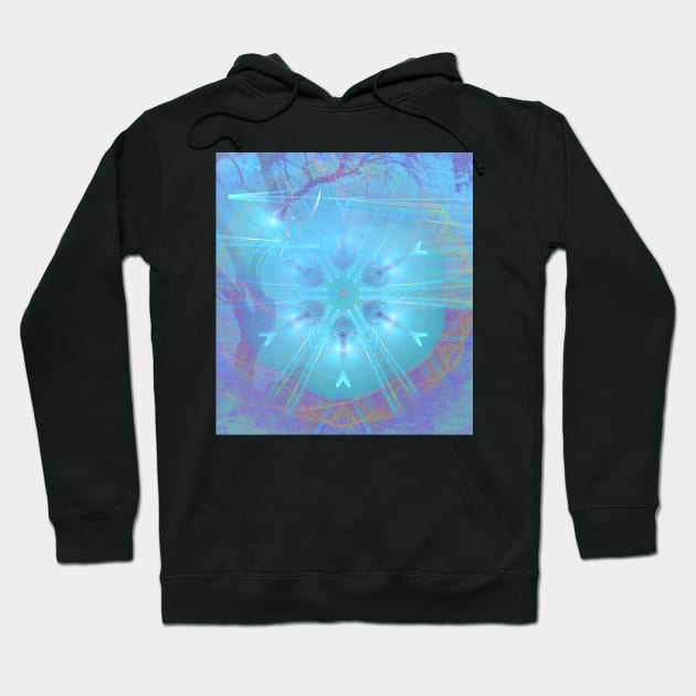 Mysterious lights in the forest Hoodie by hereswendy